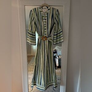 Couper Striped Green and Blue Dress